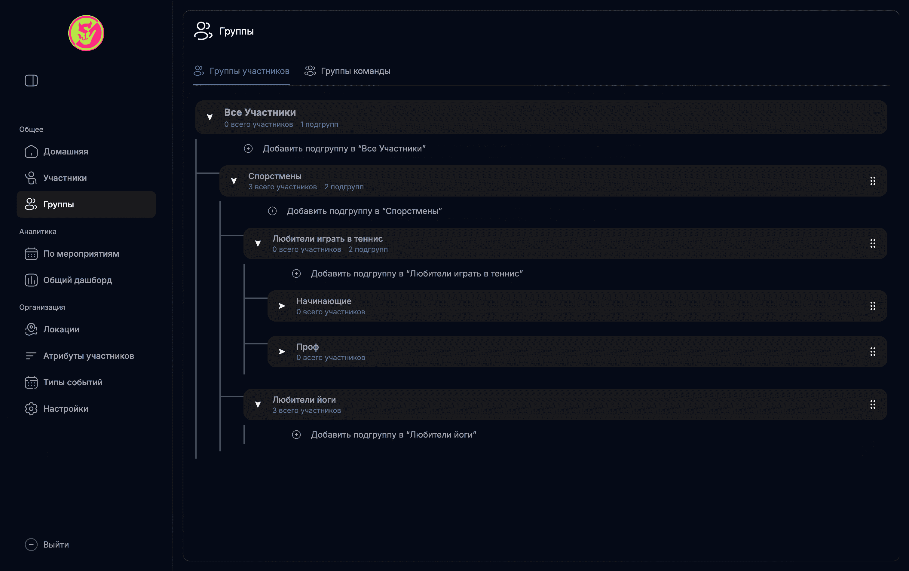 Управление группами